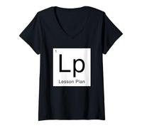 Femme Élément du Tableau périodique du Plan de leçon T-Shirt avec Col en V