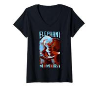 Femme Éléphant d'Afrique, Symbole de la mémoire T-Shirt avec Col en V