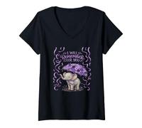 Femme Éléphant de Sensibilisation à la démence I Will Remember for You T-Shirt avec Col en V