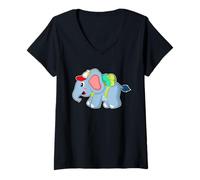 Femme Elephant Élève Sac à Dos École T-Shirt avec Col en V