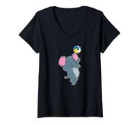 Femme Éléphant Joue au Volleyball T-Shirt avec Col en V