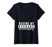 Femme Élever Mon Mari est épuisant Marriage Duty Chronicles T-Shirt avec Col en V