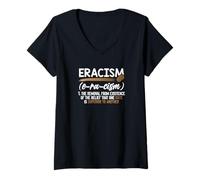 Femme Élimination de l'éracisme Croyance « Une Race supérieure » Mettre Fin au racisme T-Shirt avec Col en V