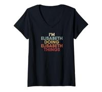 Femme Elisabeth Name Elisabeth Personalized Name First Given T-Shirt avec Col en V