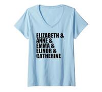 Femme Elizabeth Anne Emma Elinor Catherine Jane Austen Dirige Meme T-Shirt avec Col en V