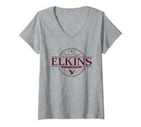 Femme Elkins Virginie-Occidentale - Elkins WV Label T-Shirt avec Col en V