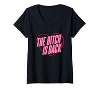 Femme Elton John - Cœur officiel The Bitch Is Back T-Shirt avec Col en V