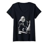 Femme Elton John Ice on Fire Era Nikita 1985 T-Shirt avec Col en V