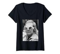Femme Elton John Lunettes Goodbye Yellow Brick Road T-Shirt avec Col en V