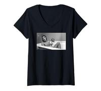 Femme Elton John & Rod Stewart ayant Un Bain Watford Grounds 1973 T-Shirt avec Col en V