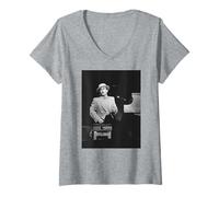 Femme Elton John : tournée NEC Breaking Hearts en Direct 1984 T-Shirt avec Col en V