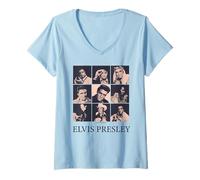 Femme Elvis Presley, Le Roi du Rock 'n' Roll de Memphis Flash T-Shirt avec Col en V