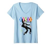 Femme Elvis Presley Official Dancing Star T-Shirt avec Col en V