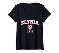 Femme Elyria Ohio (Oh) T-Shirt avec Col en V
