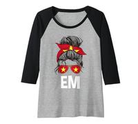 Femme EM Lunettes de Soleil pour Fille Vietnamienne Chignon Cheveux désordonnés Drapeau Vietnam Manche Raglan