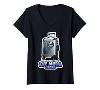 Femme Emballage pour la Lune #2028 T-Shirt avec Col en V