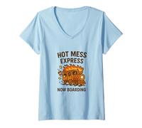 Femme Embarquement Hot Mess Express Now T-Shirt avec Col en V