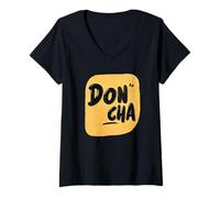 Femme Emblème Don Cha Vibrant pour garçons et Filles T-Shirt avec Col en V