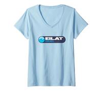 Femme Emblème Logo Eilat - Eilat Israël T-Shirt avec Col en V