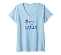 Femme Embrasse-Moi, Je suis Cajun Arcadian T-Shirt avec Col en V
