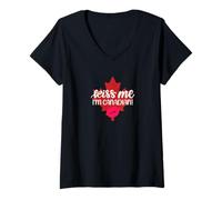 Femme Embrasse-Moi, Je suis Canadien T-Shirt avec Col en V