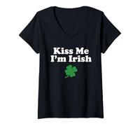 Femme Embrasse-Moi, Je suis Irlandais T-Shirt avec Col en V