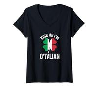 Femme Embrasse-moi, je suis O'Talian T-Shirt avec Col en V