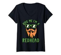 Femme Embrasse-Moi, Je suis Une rousse, Barbe rousse, Cheveux Roux T-Shirt avec Col en V