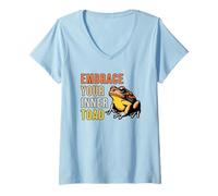Femme Embrassez Votre Crapaud intérieur T-Shirt avec Col en V