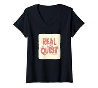 Femme Embrassez votre tenue de quête pour l'aventure T-Shirt avec Col en V