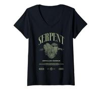 Femme Émeraude Boa Serpent Propriétaire Streetwear Reptile Keeper T-Shirt avec Col en V