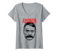 Femme Emiliano Zapata Tierra y Libertad Mexicans Revolution T-Shirt avec Col en V
