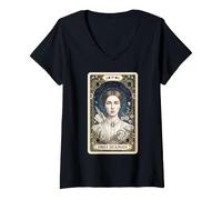 Femme Emily Dickinson Poète T-Shirt avec Col en V