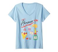 Femme Emily in Paris Amour Food Collage T-Shirt avec Col en V