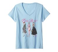 Femme Emily in Paris C'est Beau! Watercolor Fashion Sketch T-Shirt avec Col en V