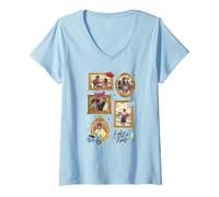 Femme Emily in Paris Distressed Emily Ornate Portraits T-Shirt avec Col en V