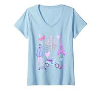 Femme Emily in Paris Large Icon Collage T-Shirt avec Col en V