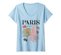 Femme Emily in Paris Traveling Paris T-Shirt avec Col en V