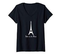 Femme Emmène moi à Paris | Take Me To Paris T-Shirt avec Col en V