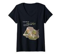 Femme Emmenez-Moi dans Les Lacs où Tous Les poètes sont allés Mourir T-Shirt avec Col en V