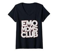 Femme Emo Moms Club Alternative Maternité Punk Rock Mama T-Shirt avec Col en V