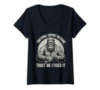Femme Emotion Support Mechanic Trust I Fixed It Car Guys T-Shirt avec Col en V