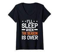 Femme Emploi Expert de Consultant en Revenu Comptable Saison préparateur Fiscal T-Shirt avec Col en V
