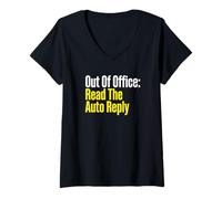 Femme Employé d'entreprise Absent du Bureau T-Shirt avec Col en V