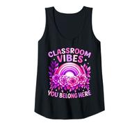 Femme Empowered Women Teach with Love - Citation Arc-en-Ciel pour Salle de Classe Débardeur