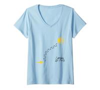 Femme Empreintes du Chemin du Nord T-Shirt avec Col en V
