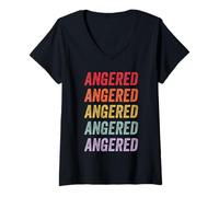 Femme en colère T-Shirt avec Col en V