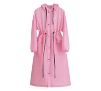 Femme en Impermeable Cire,ImperméAble Long à Capuche Coupe-Vent Trench-Coat LéGer pour Les Voyages Et Les ActivitéS De Plein Air