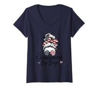 Femme en infériorité numérique par Les garçons, Une Maman drôle et Patriotique avec Drapeau américain T-Shirt avec Col en V