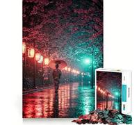 Femme en Kimono sous Les cerisiers en Fleurs Puzzle de 1000 pièces Jeu de réflexion et d'exercice Emboîtement précis sans espaces Défi cérébral interactif pour la Maison (38x26cm)